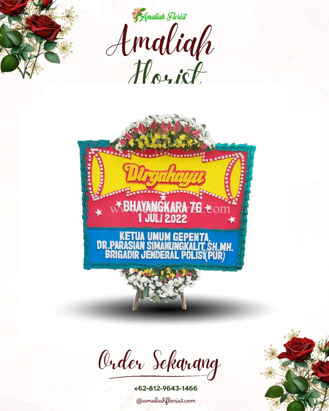 Papan Bunga HUT Ulang Tahun Air Kuning